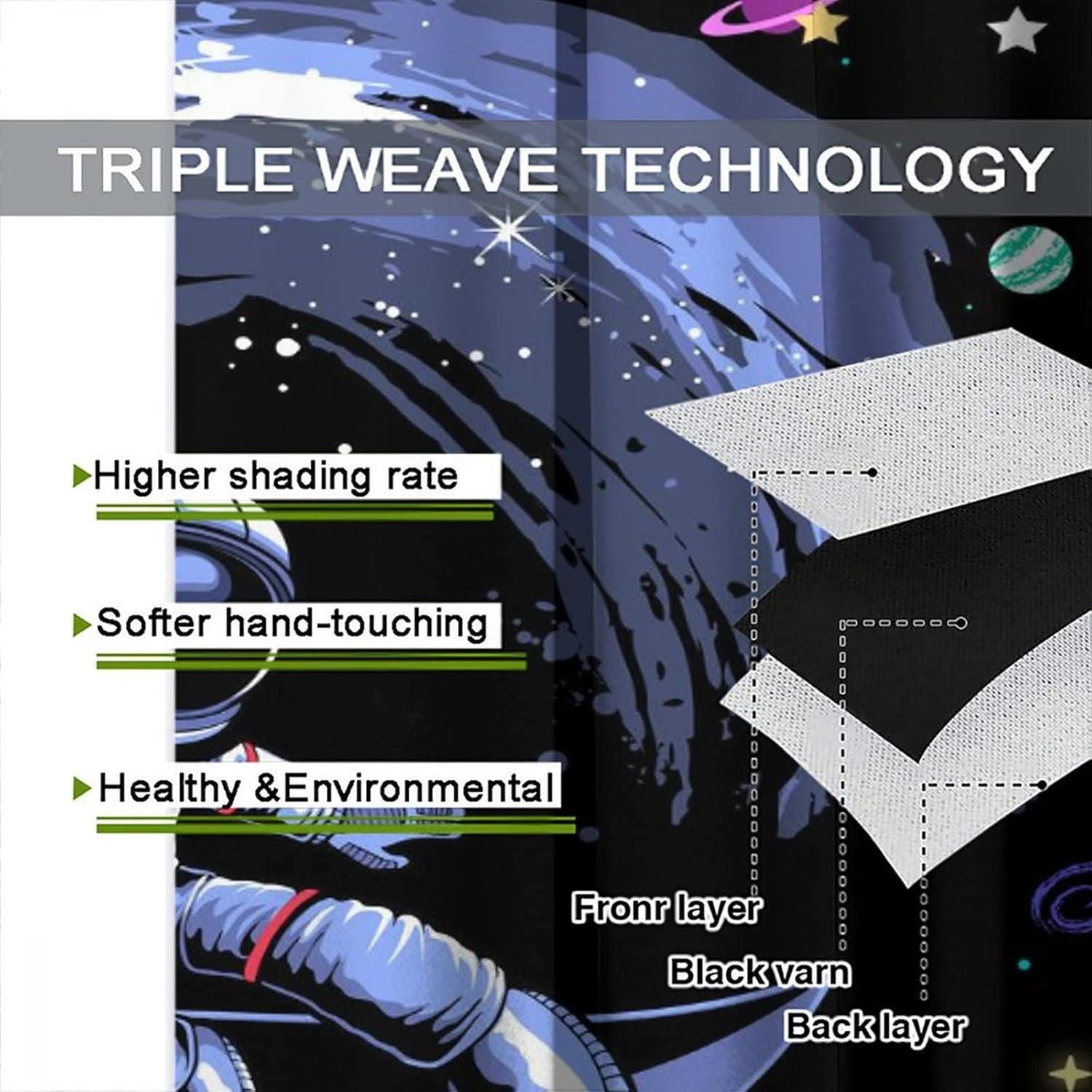 Cortinas Opacas Llylumty 36x63cm para Niños Espacial