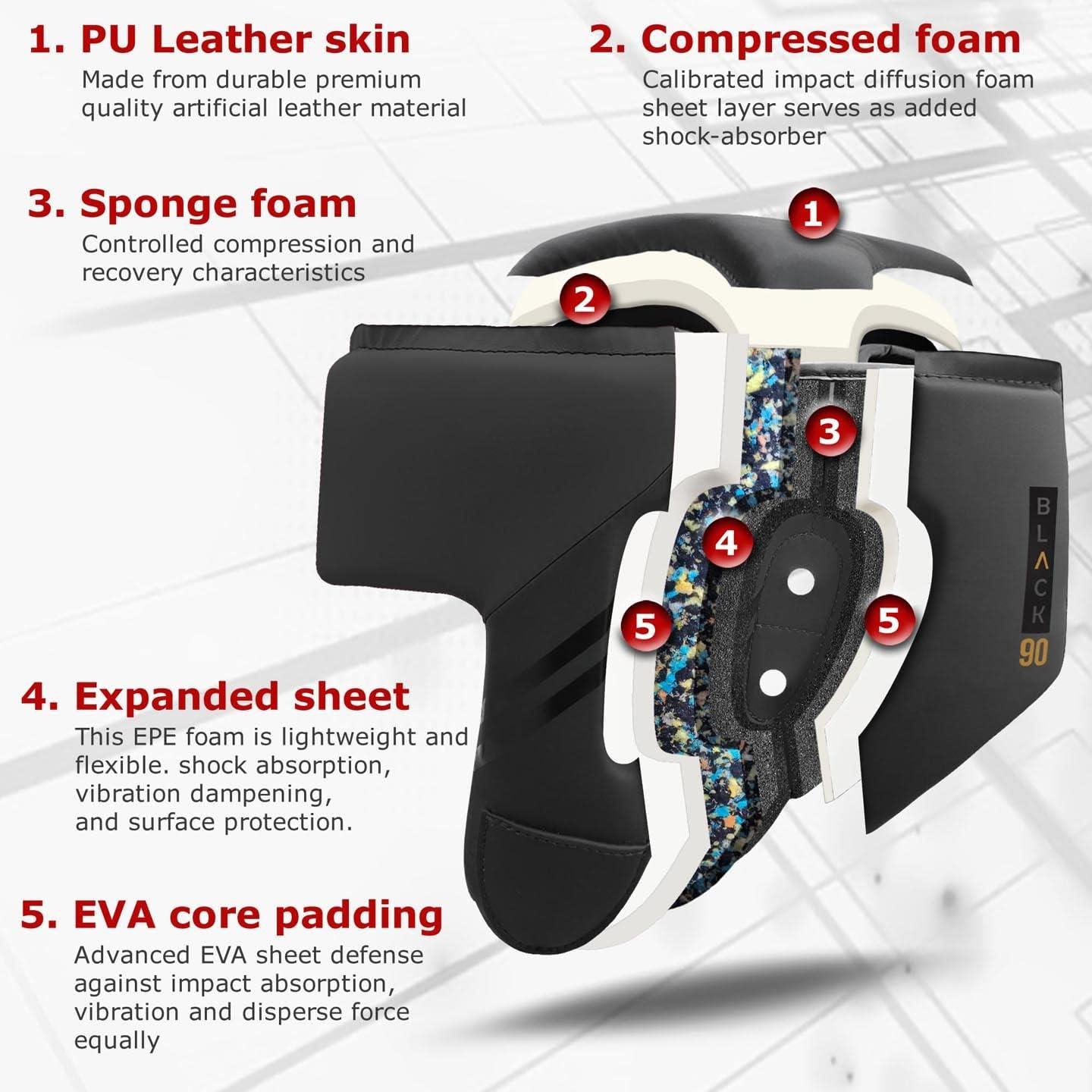 Casco de Boxeo Mytra Fusion Black-90 Ajustable MMA 255g