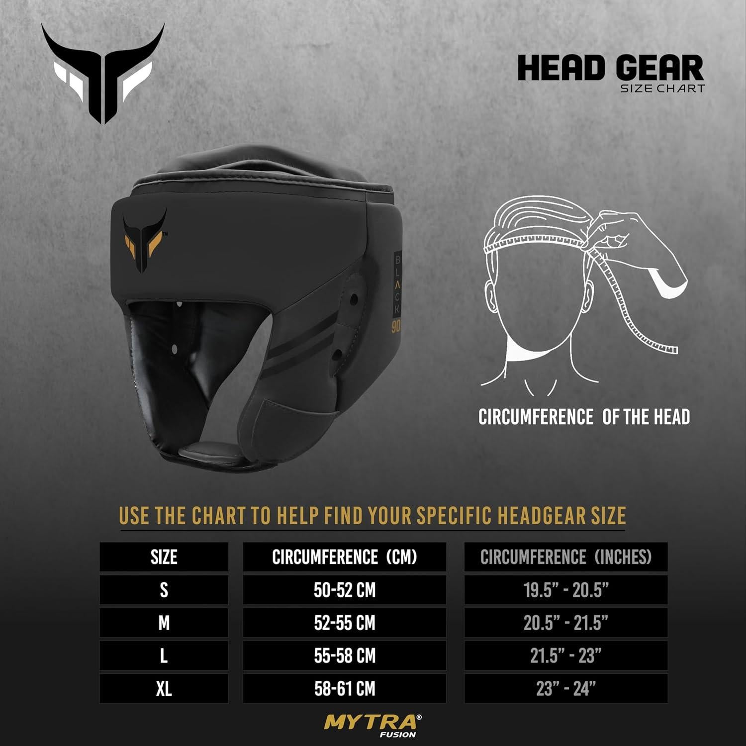 Casco de Boxeo Mytra Fusion Black-90 Ajustable MMA 255g