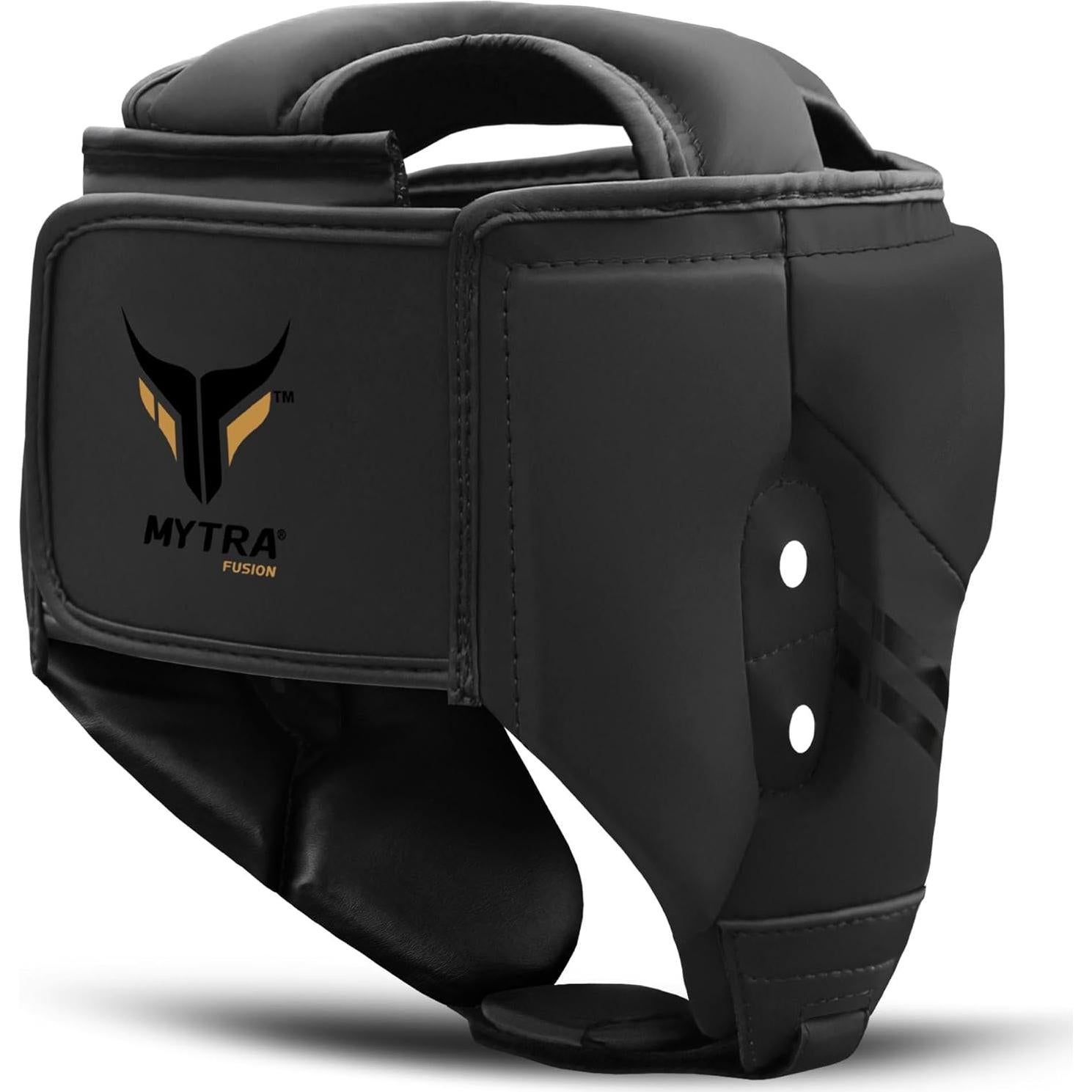 Casco de Boxeo Mytra Fusion Black-90 Ajustable MMA 255g