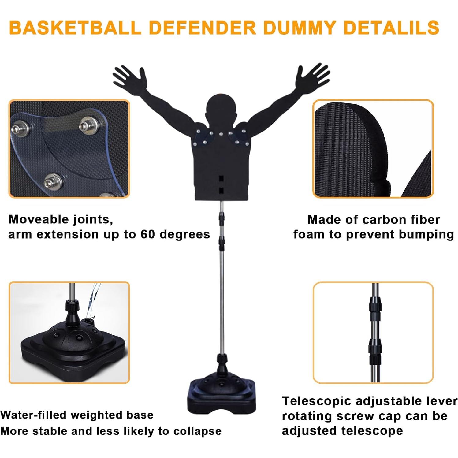 Defensor Dummy de Baloncesto Lvrunben Ajustable 1.65-2.4m