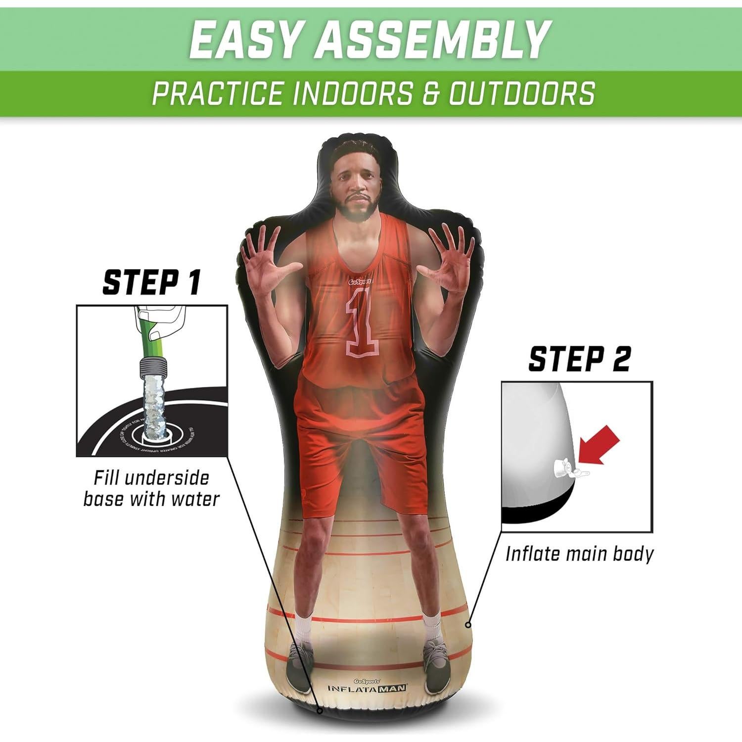 GoSports Inflataman Defensor de Baloncesto 1.83m Entrenamiento