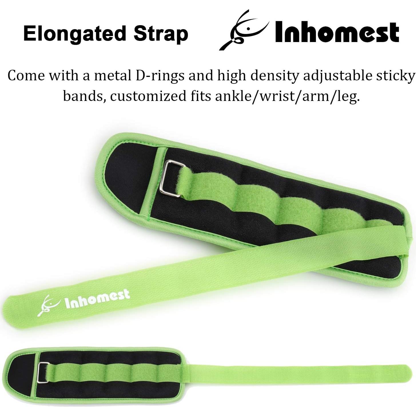 Pesas de Tobillo Inhomest 0.91kg (2LB) Ajustables para Fitness