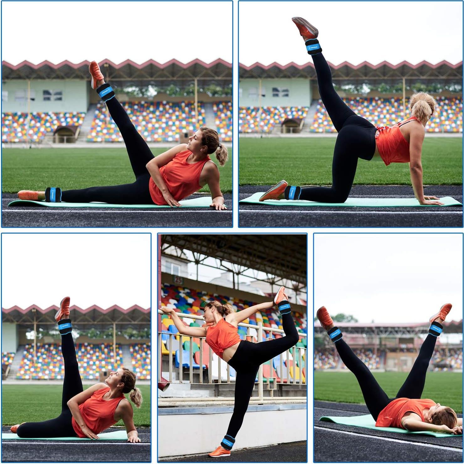 Pesas de Tobillo Inhomest 0.91kg (2LB) Ajustables para Fitness