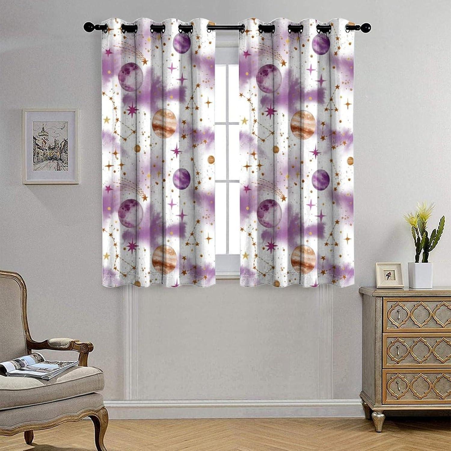 Cortinas Blackout Llylumty Estrella 66x214cm Rosa