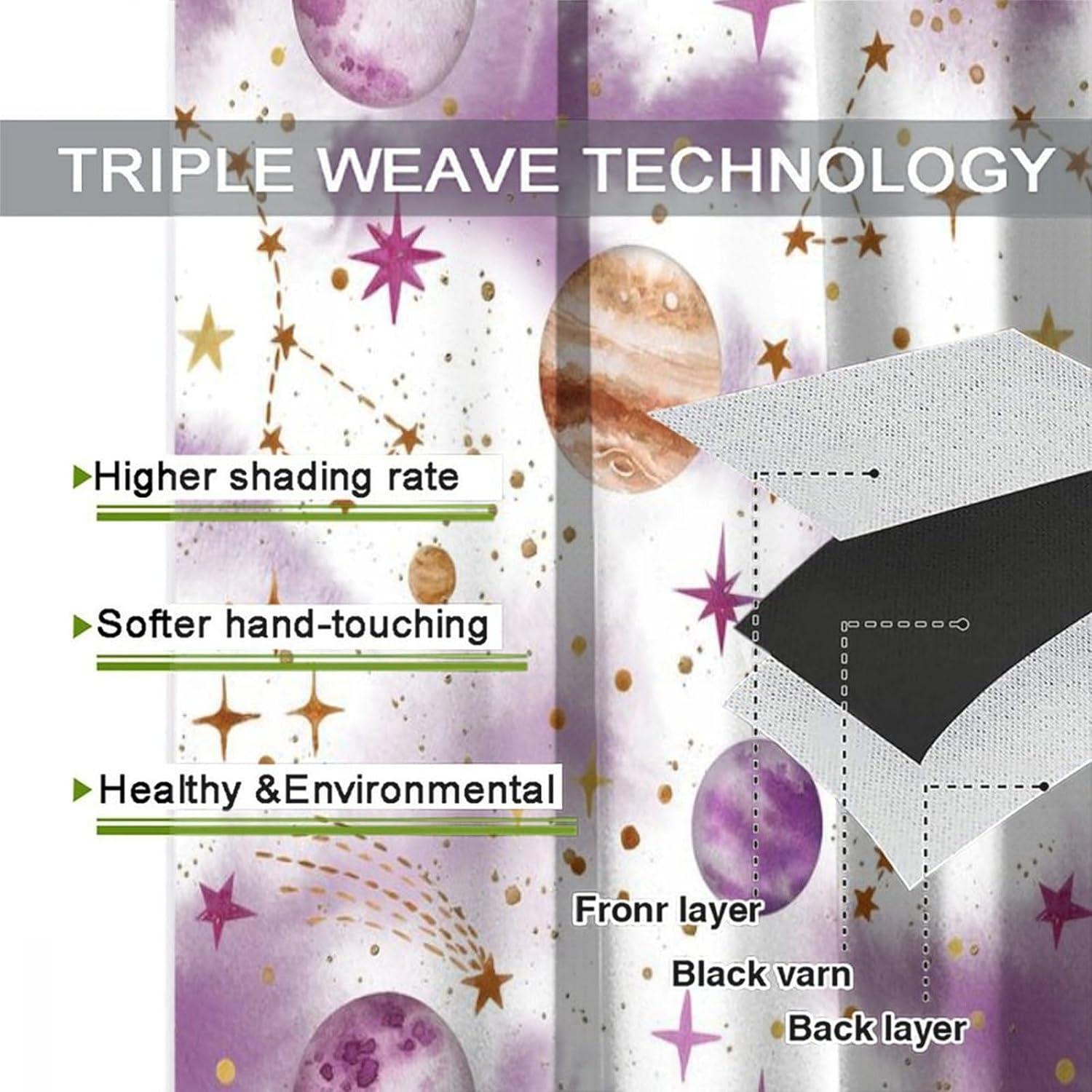 Cortinas Blackout Llylumty Estrella 66x214cm Rosa