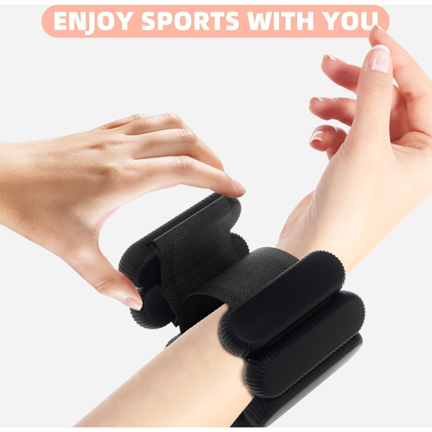 Pesas de Tobillo y Muñeca YOVKOK 0.9 kg Ajustables Negro