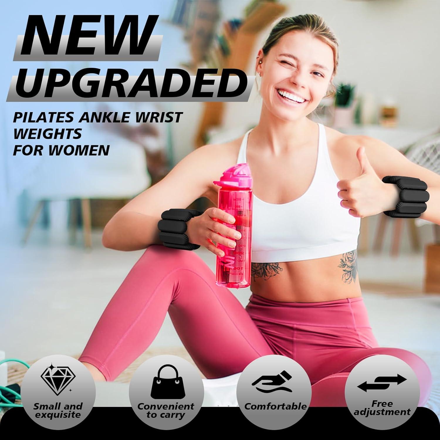 Pesas de Muñeca y Tobillo Lrnvee 0.9 kg Ajustables para Entrenamiento