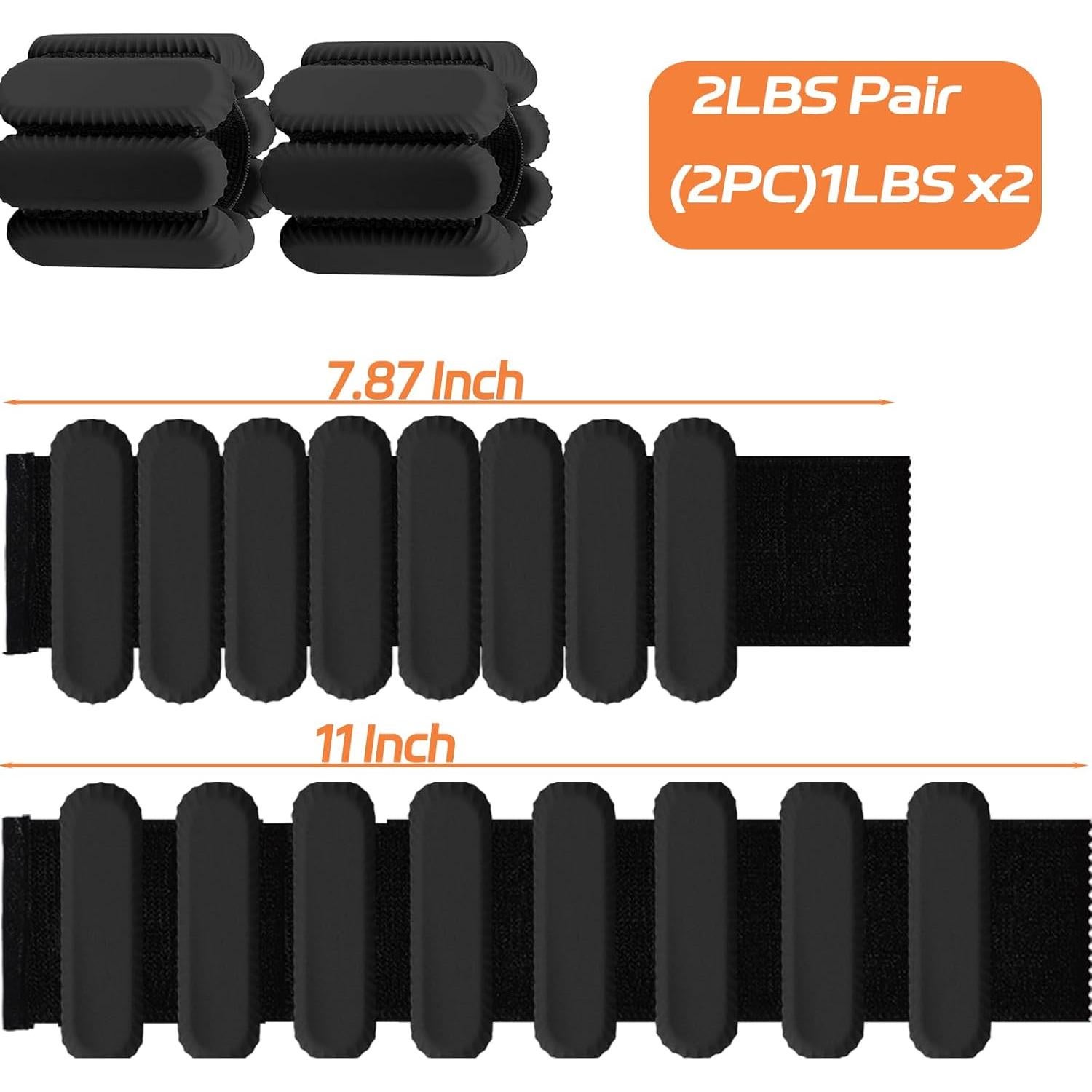 Pesas de Muñeca y Tobillo Lrnvee 0.9 kg Ajustables para Entrenamiento