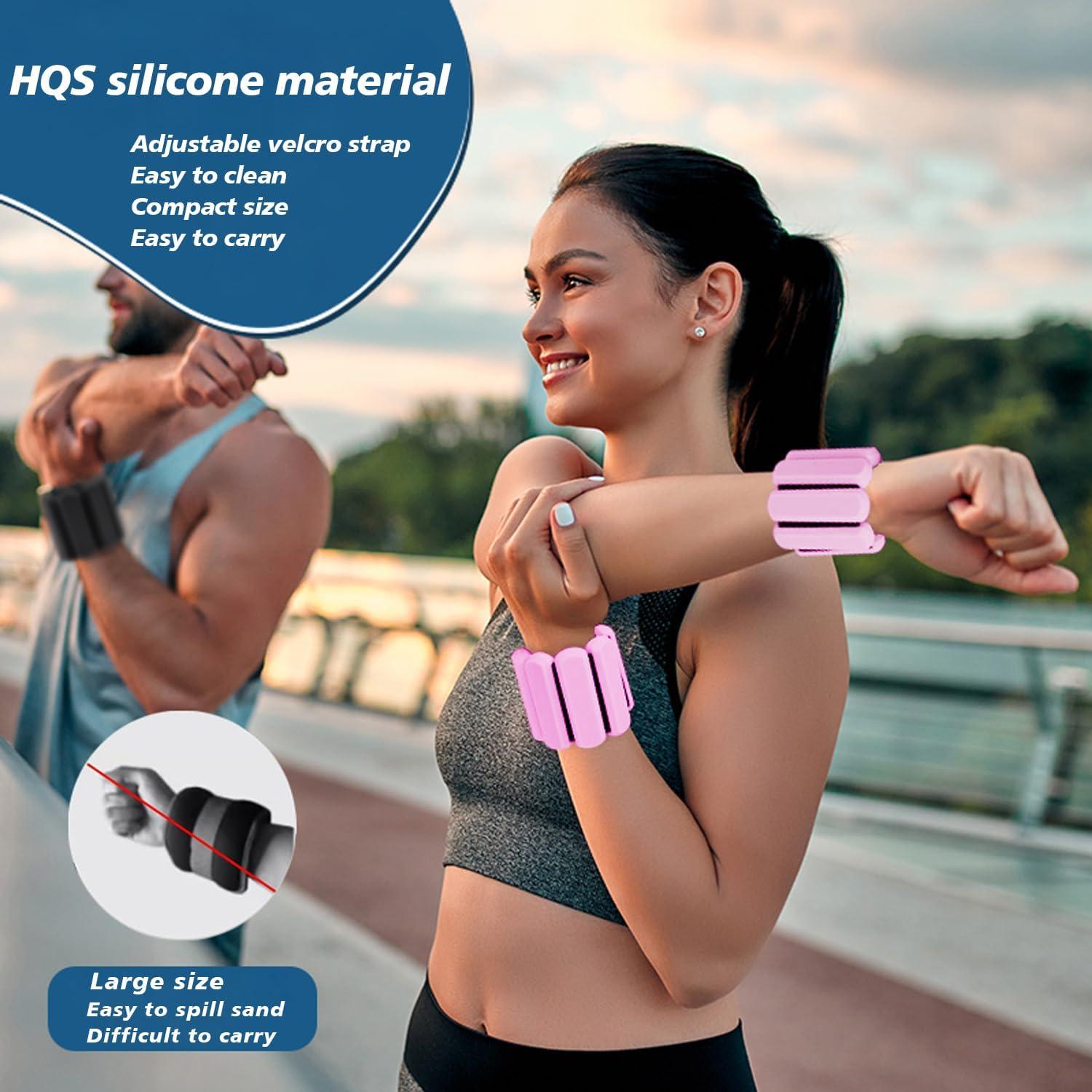 Pesas de Tobillo y Muñeca SDATEKIT 2lbs Ajustables Rosa