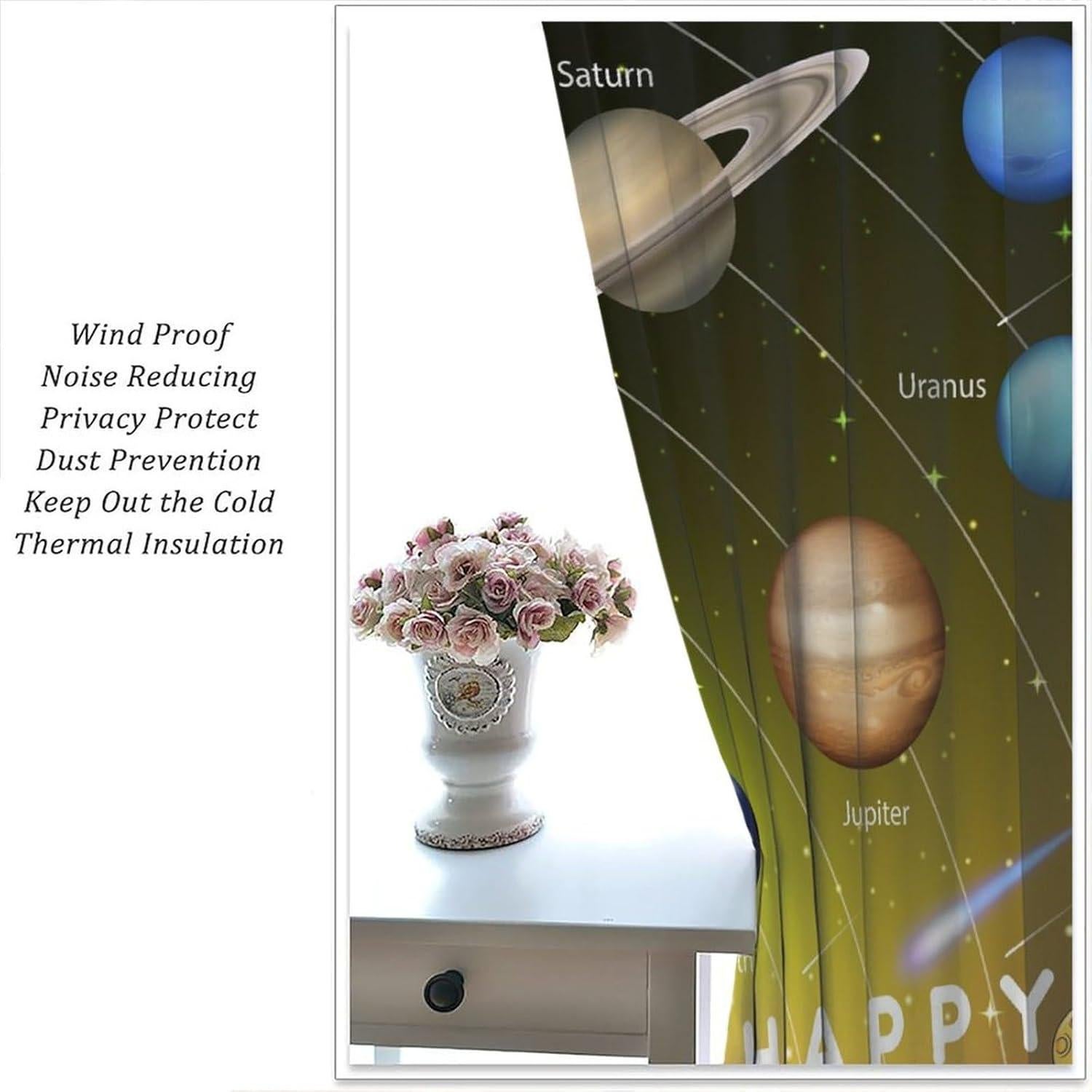 Cortinas Oscurecedoras Llylumty Galaxia 66x214cm Juego de 2