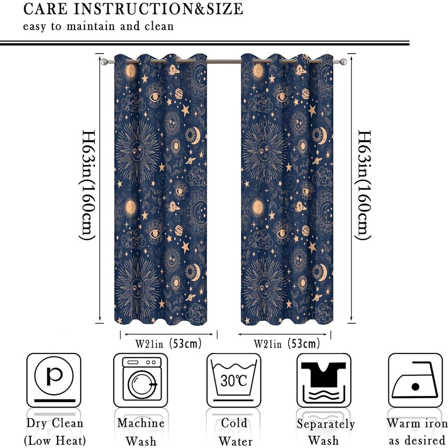 Cortina Blackout Llylumty 2 Paneles Espacial 53.5x114cm