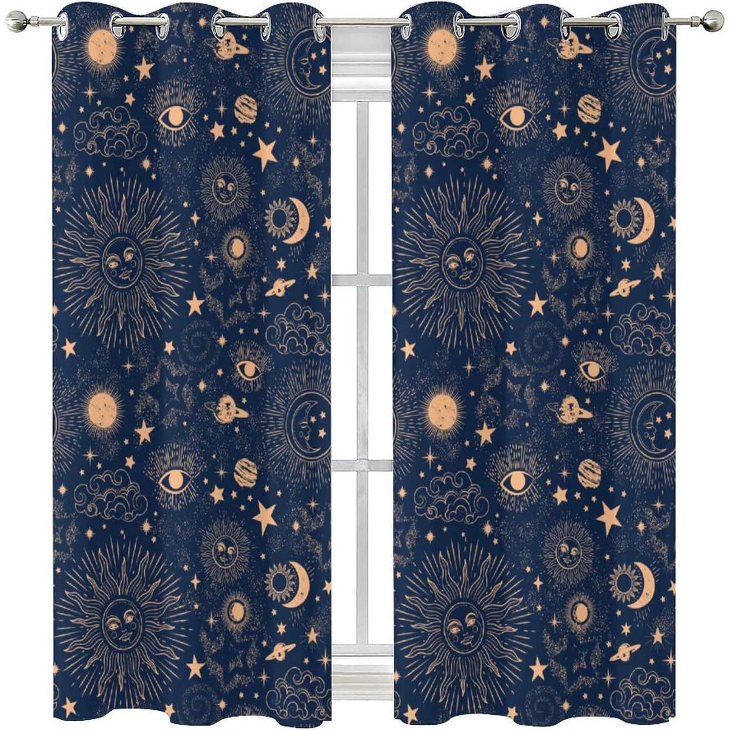 Cortina Blackout Llylumty 2 Paneles Espacial 53.5x114cm