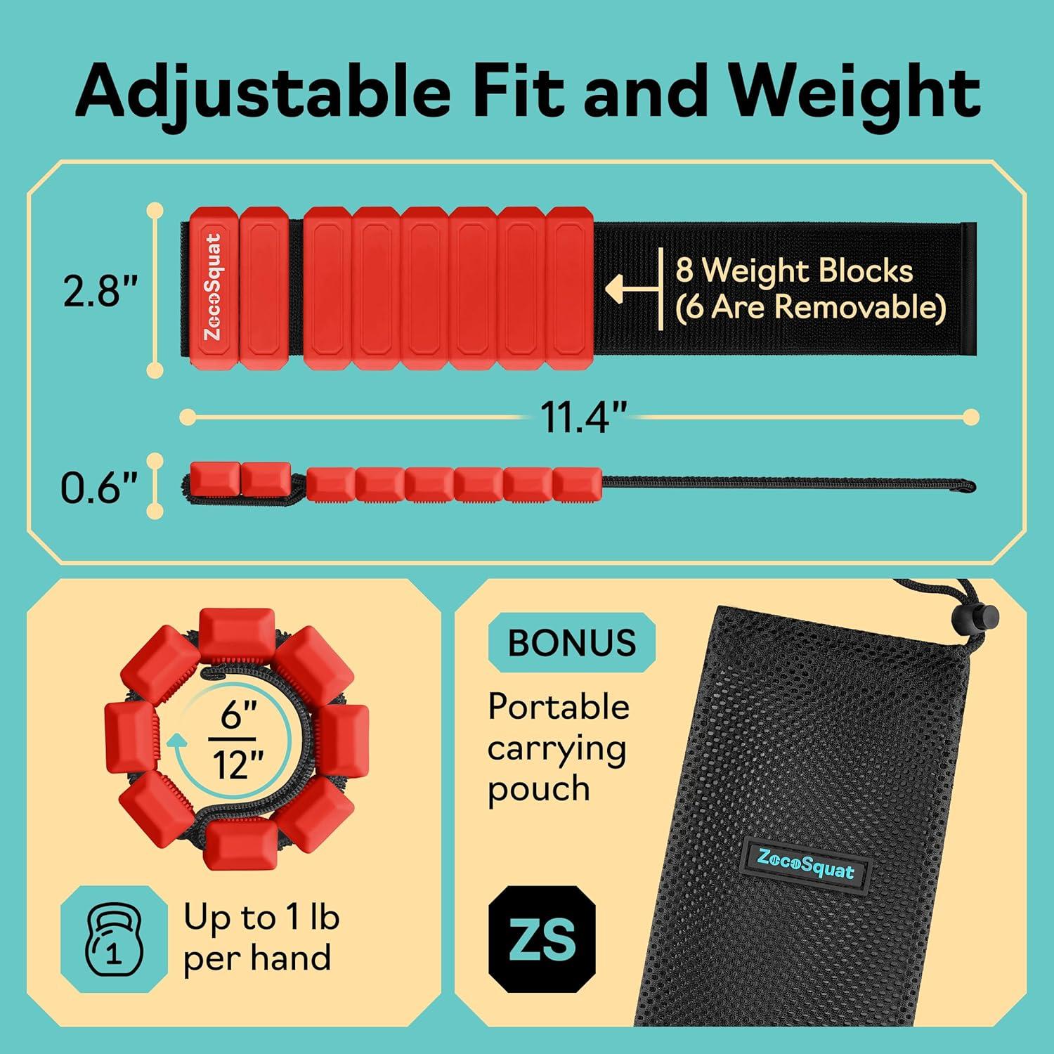 Pesas de Tobillo y Muñeca ZocoSquat 0.9 kg Ajustables