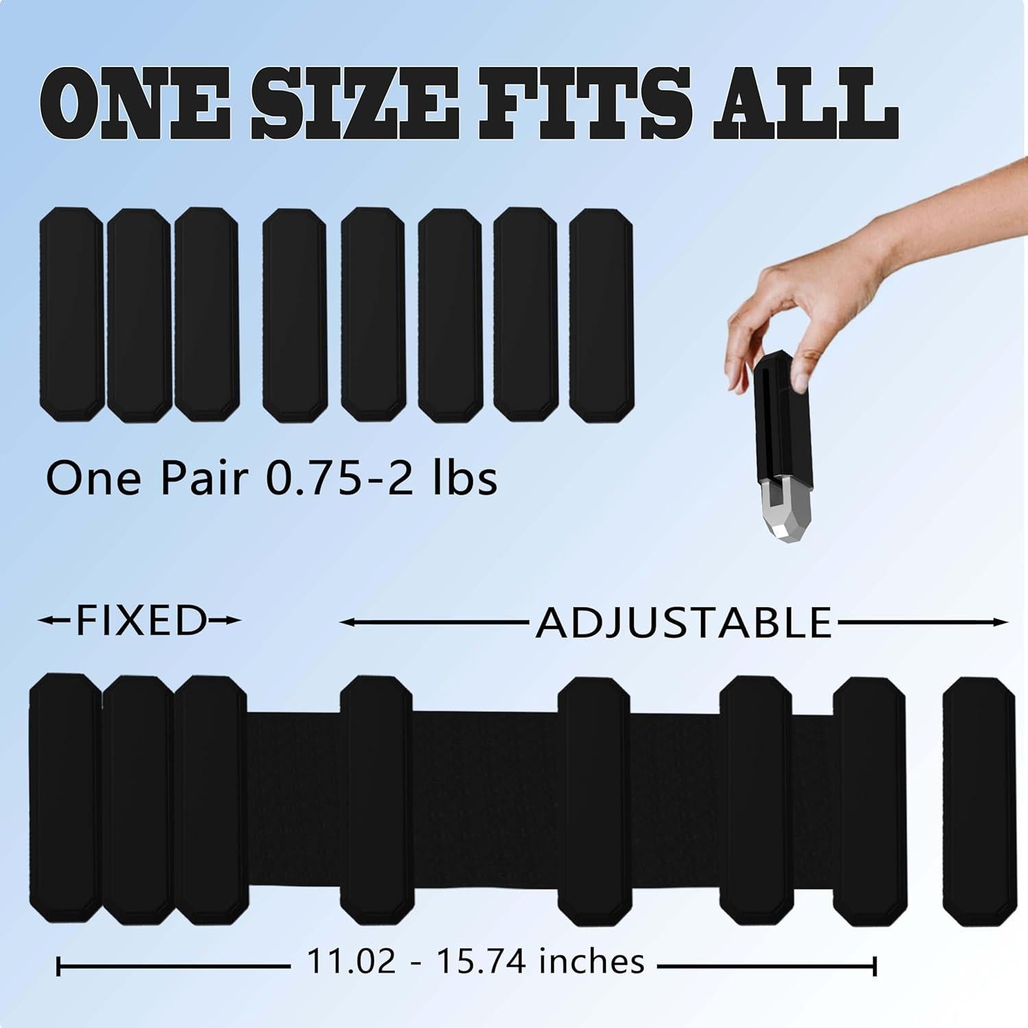 Pesas Ajustables para Muñeca y Tobillo Mibcocny 2 lbs