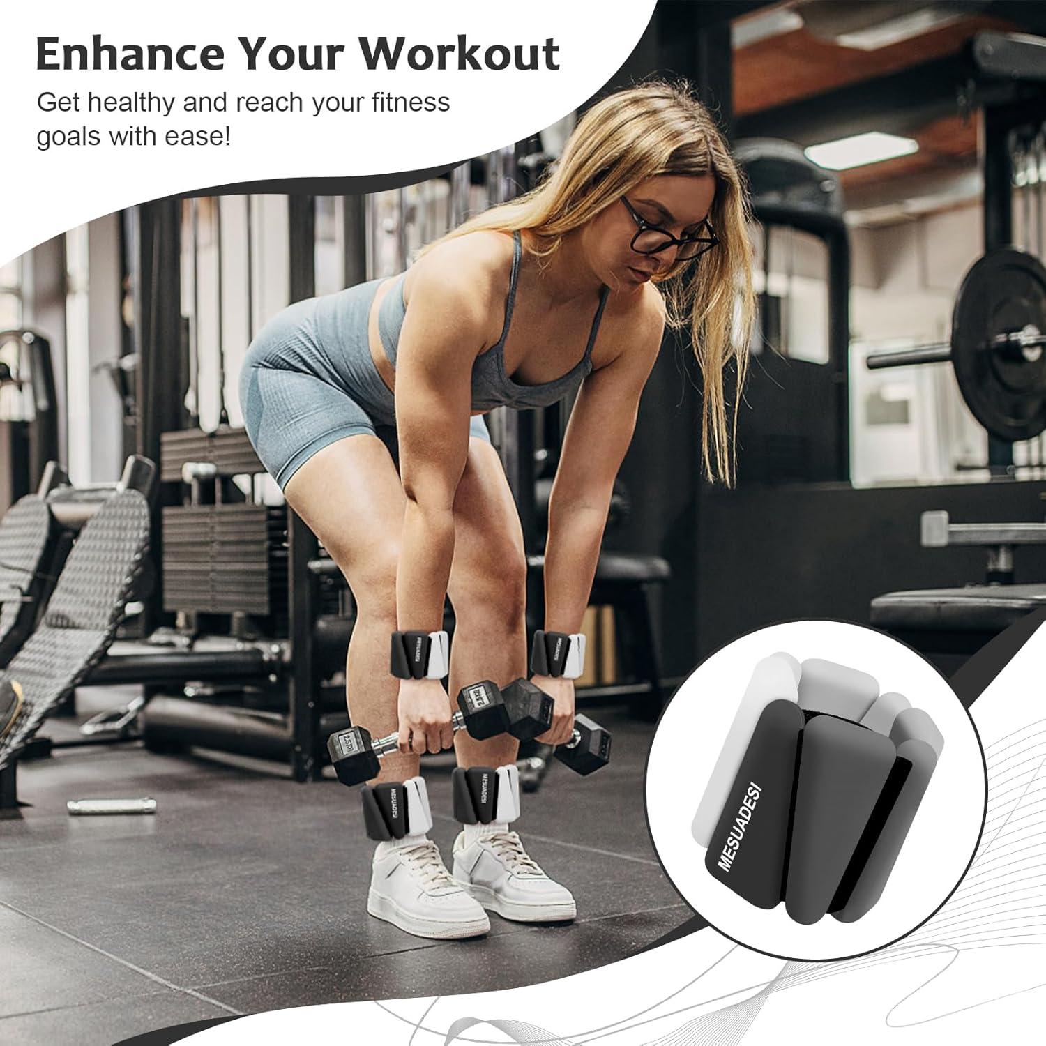 Pesas de Muñeca Ajustables MESUADESI 0.45Kg para Fitness