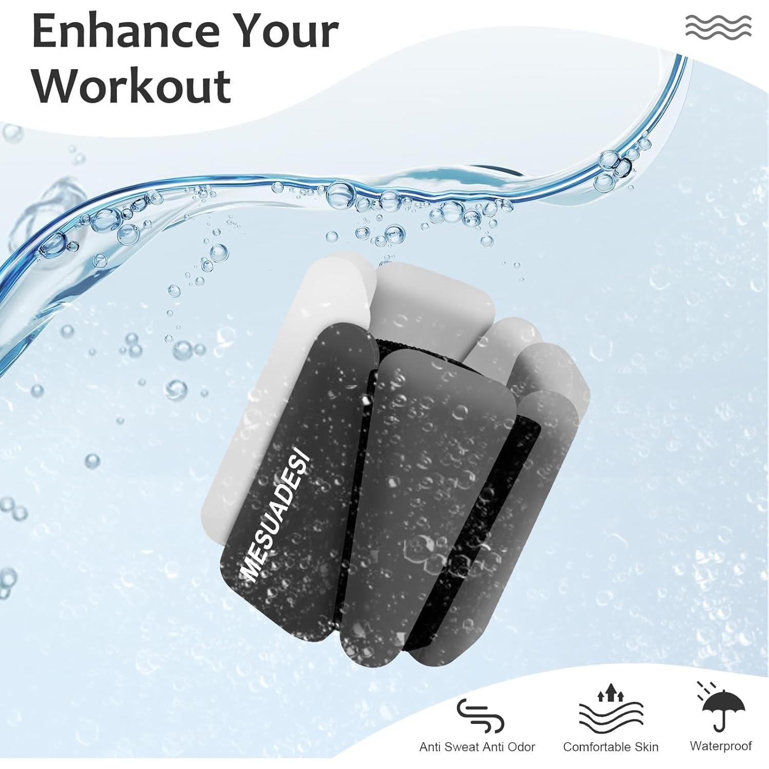 Pesas de Muñeca Ajustables MESUADESI 0.45Kg para Fitness