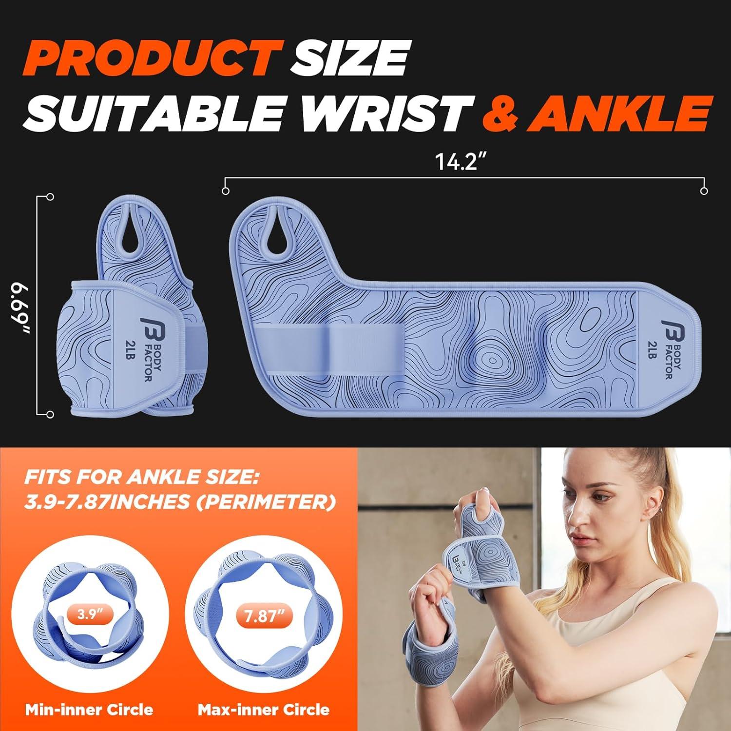 Pesas de Muñeca y Tobillo Body Factor - 0.45 a 2.27 kg