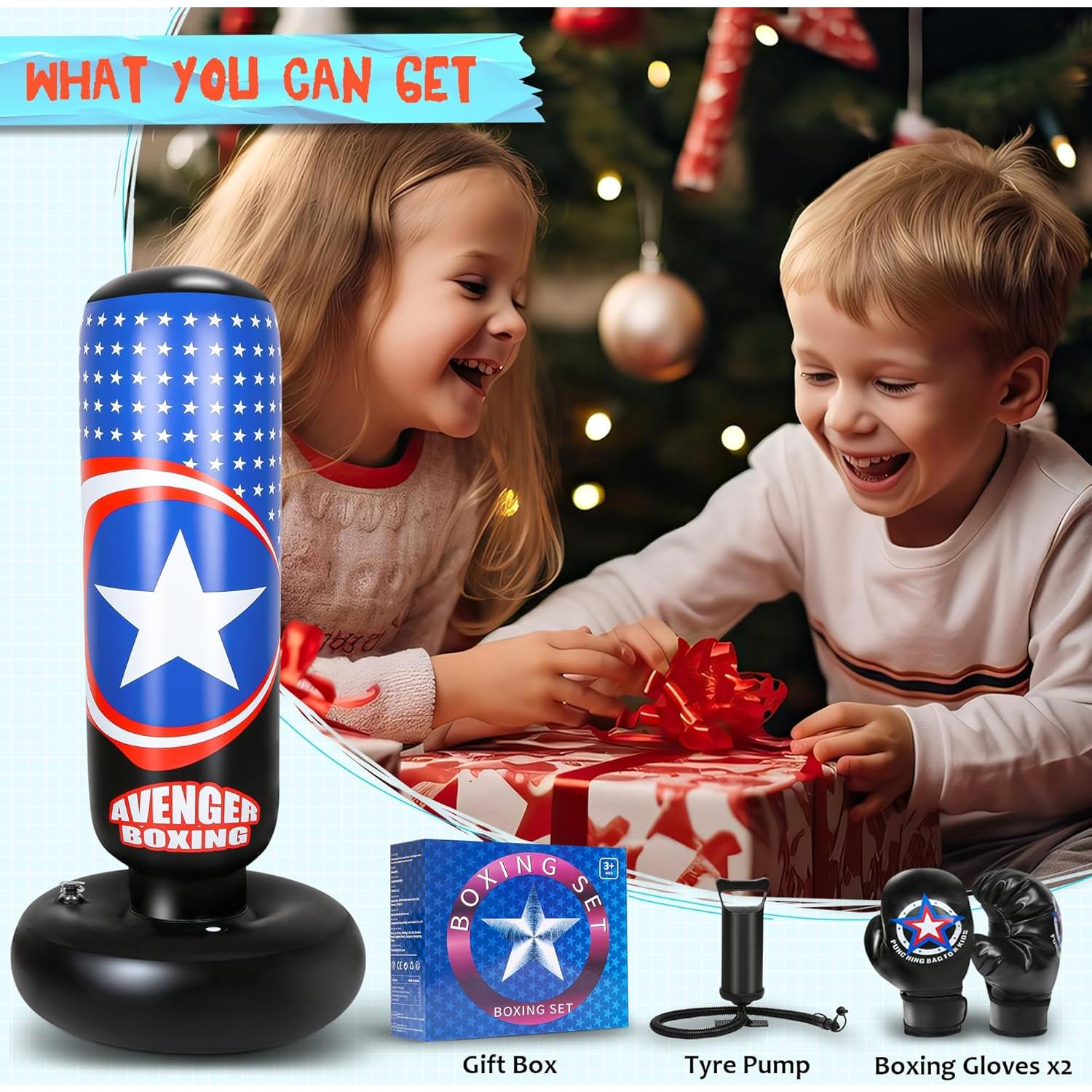 Saco de Boxeo Inflable YasinKidz 167 cm con Guantes