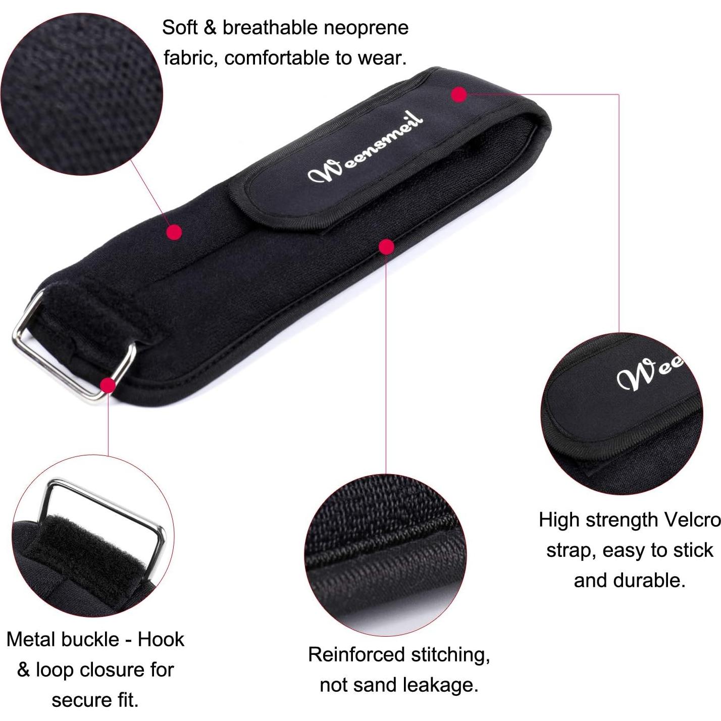 Pesas de Tobillo Weensmeil 2.5 kg Ajustables para Entrenamiento