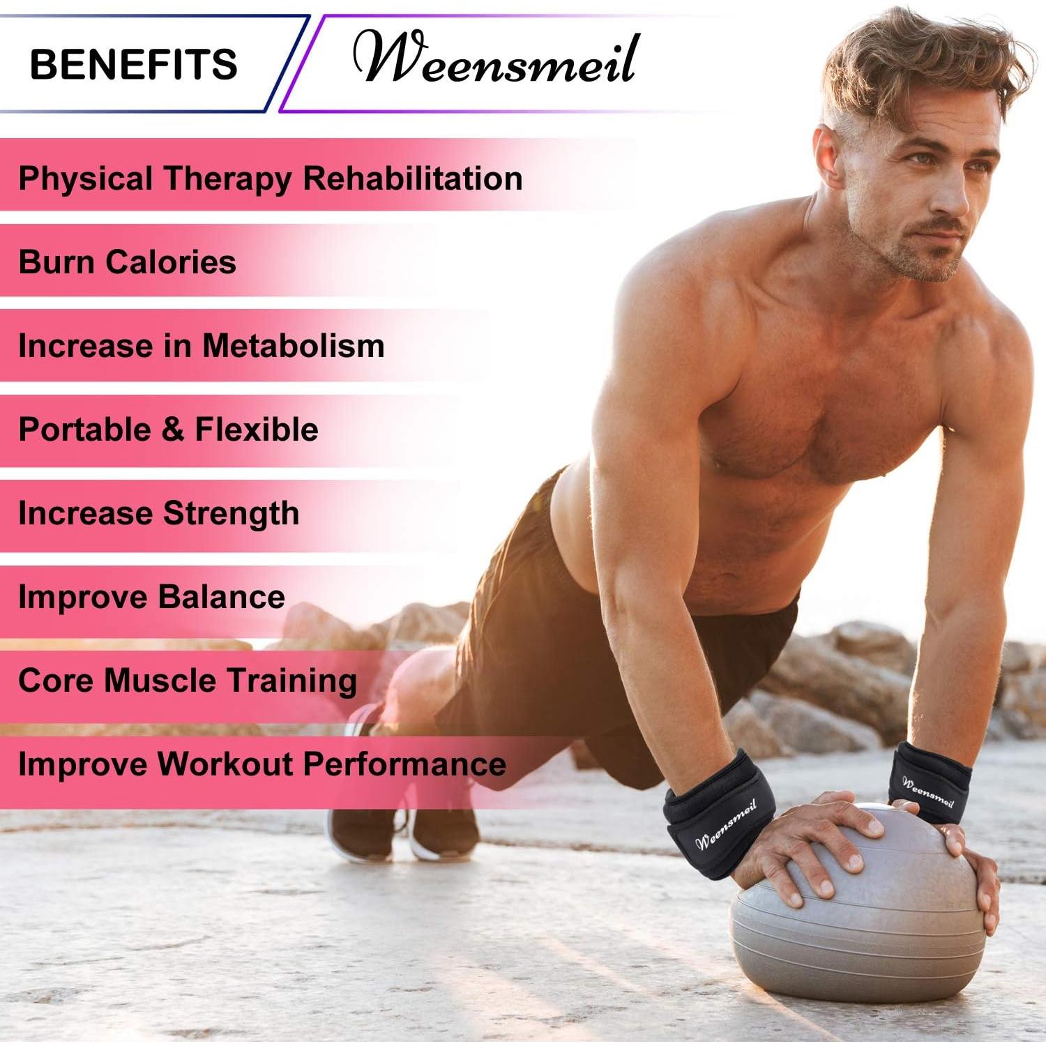 Pesas de Tobillo Weensmeil 2.5 kg Ajustables para Entrenamiento