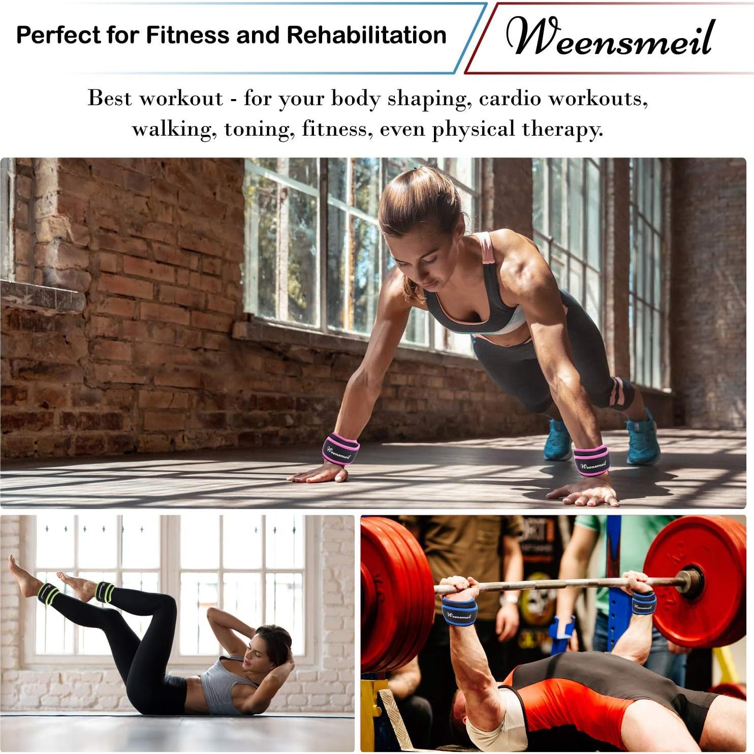 Pesas de Tobillo Weensmeil 2.5 kg Ajustables para Entrenamiento