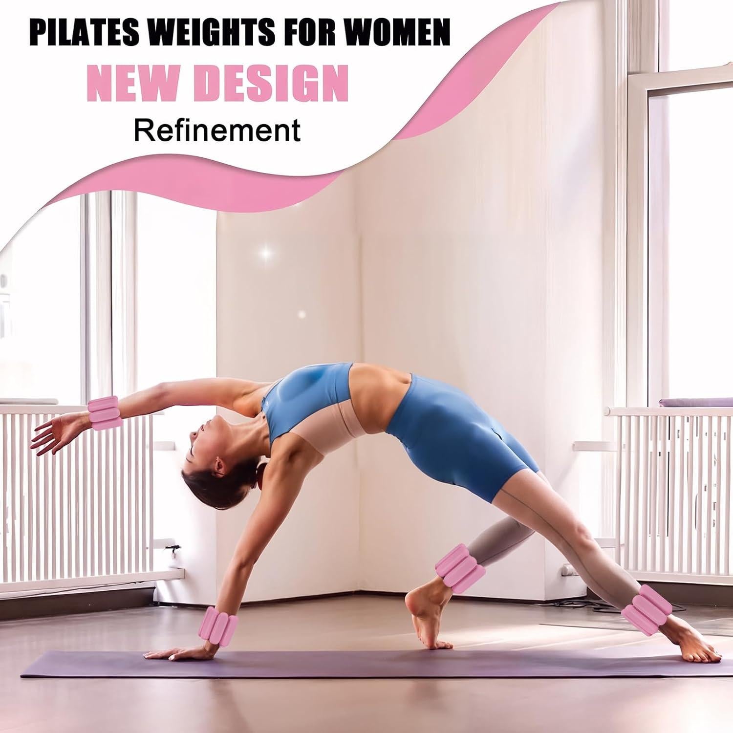 Pesas de Tobillo Ajustables FlamingoCasa 0.91kg Rosa