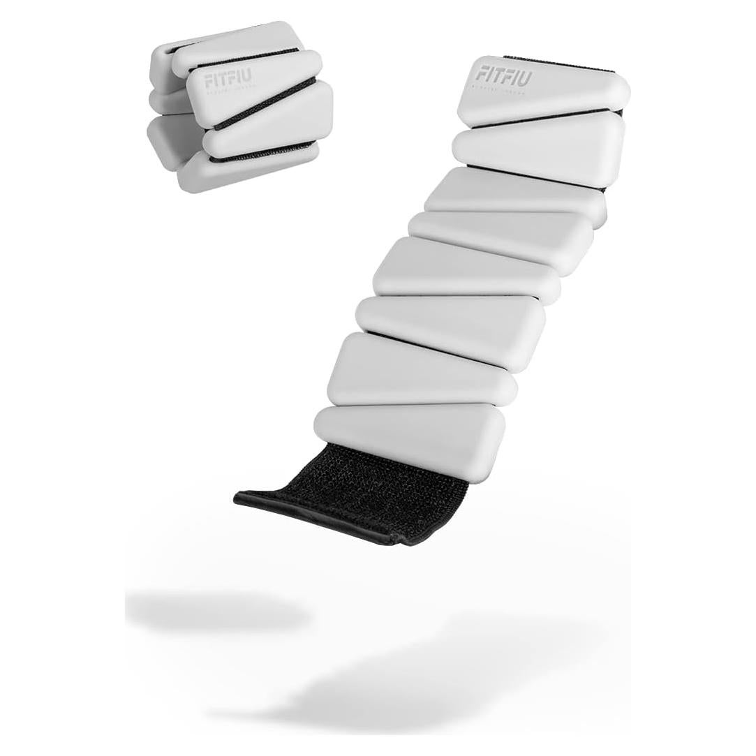 Kit de 2 Muñequera de 0.5 kg Fitfiu en Silicona Blanca