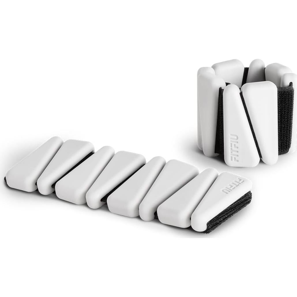 Kit de 2 Muñequera de 0.5 kg Fitfiu en Silicona Blanca