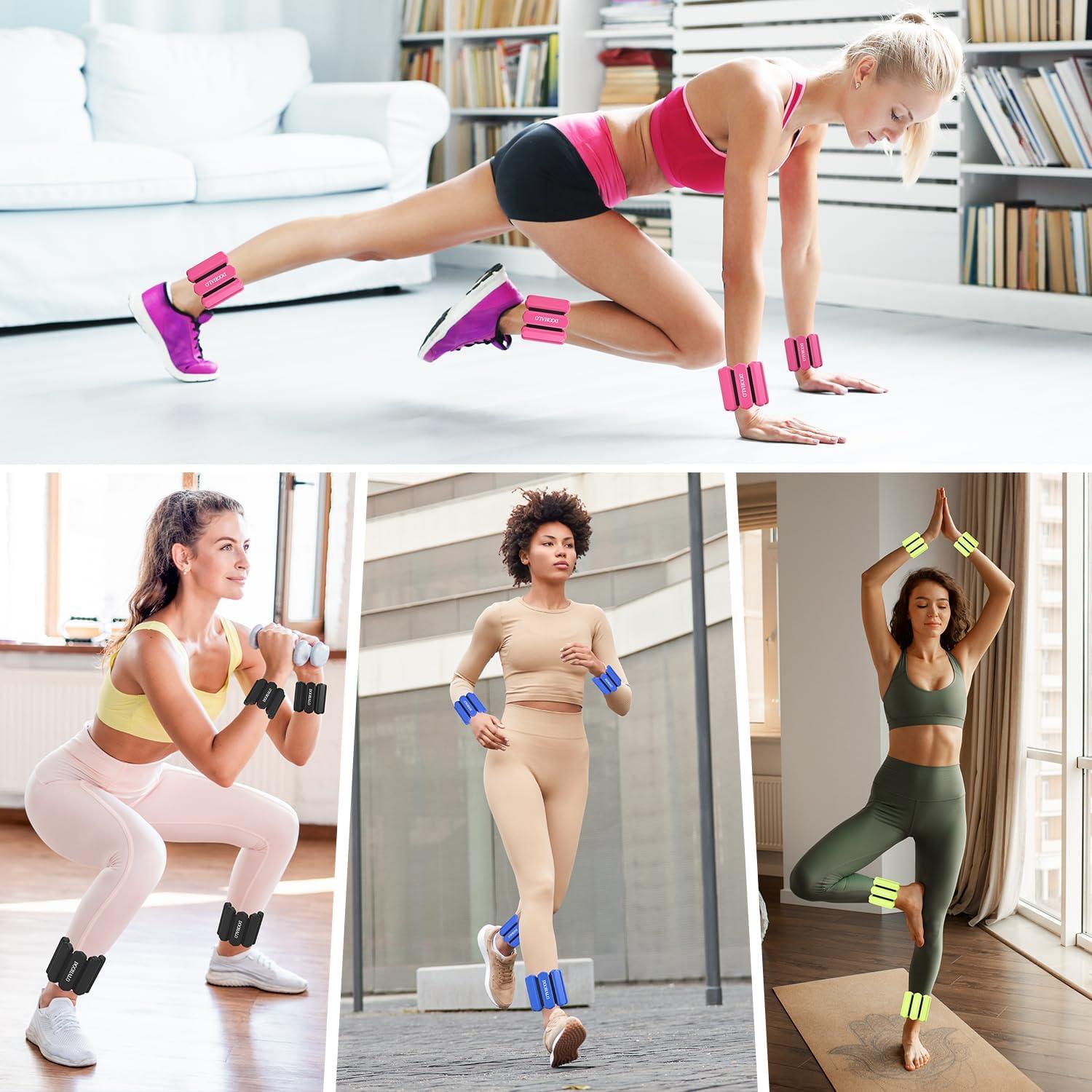 DOOHALO Pesas de Tobillo y Muñeca Ajustables 0.45kg Rojo