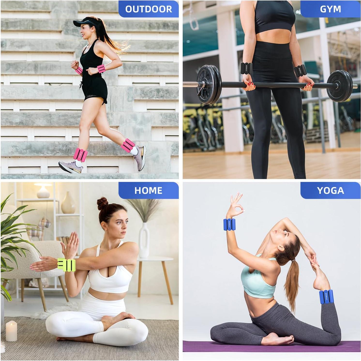 DOOHALO Pesas de Tobillo y Muñeca Ajustables 0.45kg Rojo