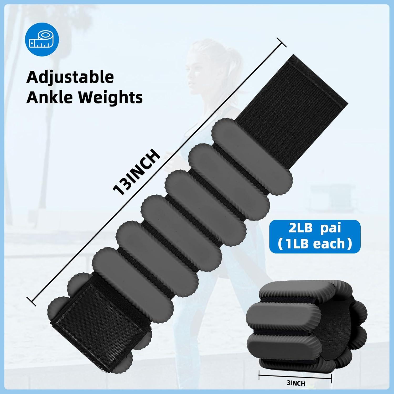 Pesas de Tobillo Ajustables BYCCP - 0.45 kg, Set de 2 Piezas