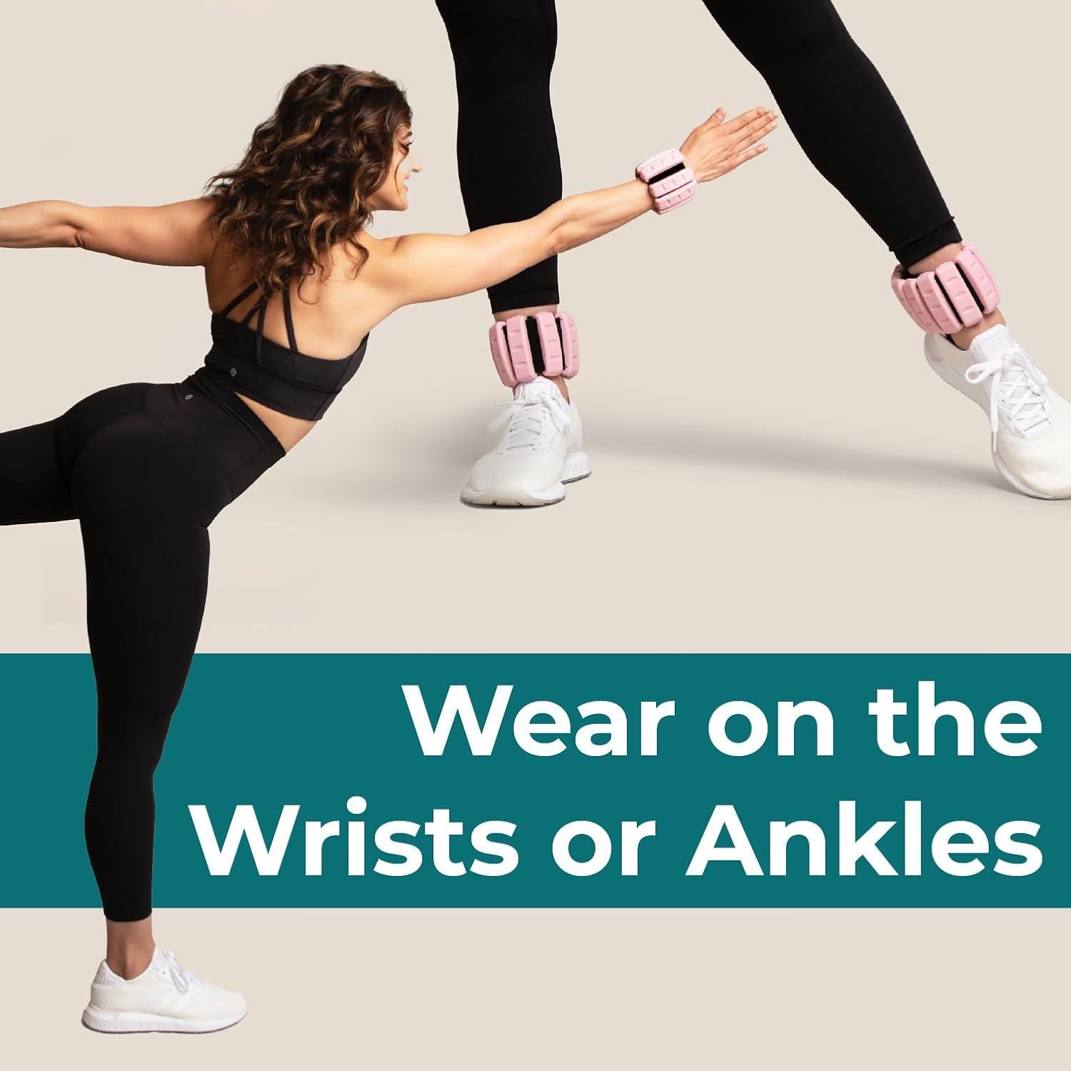 Pesas de Tobillo y Muñeca Rosa GIMNASIO EN CASA 0.45 kg - Juego de 2