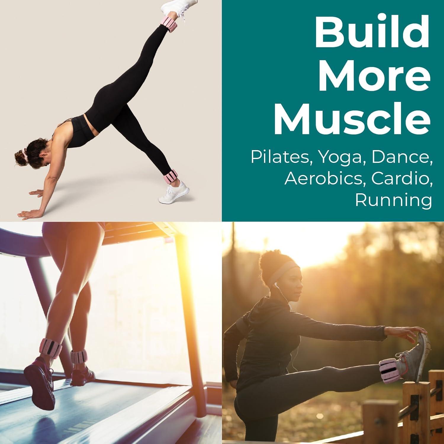 Pesas de Tobillo y Muñeca Rosa GIMNASIO EN CASA 0.45 kg - Juego de 2