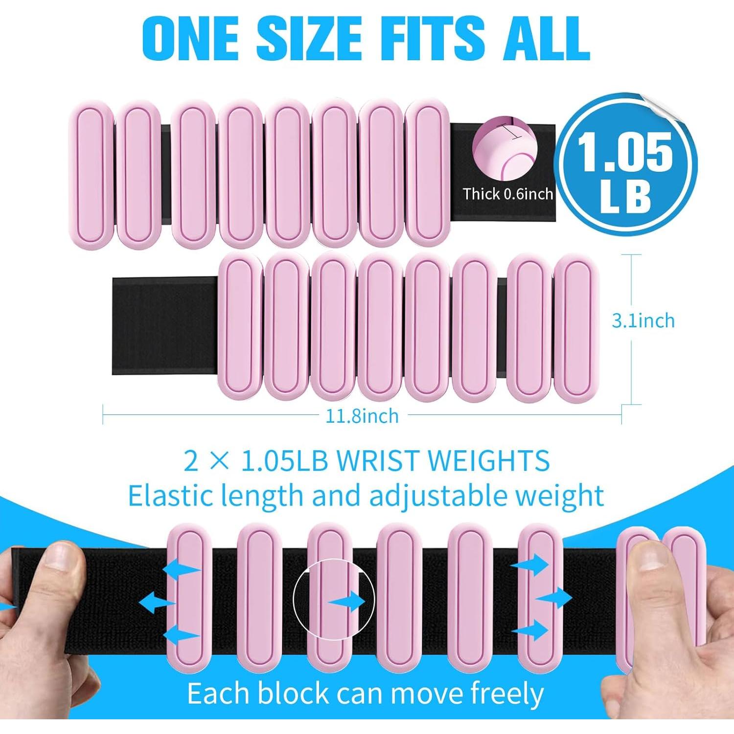 Pesas Ajustables AYSOW para Muñeca y Tobillo 0.45 kg Rosa