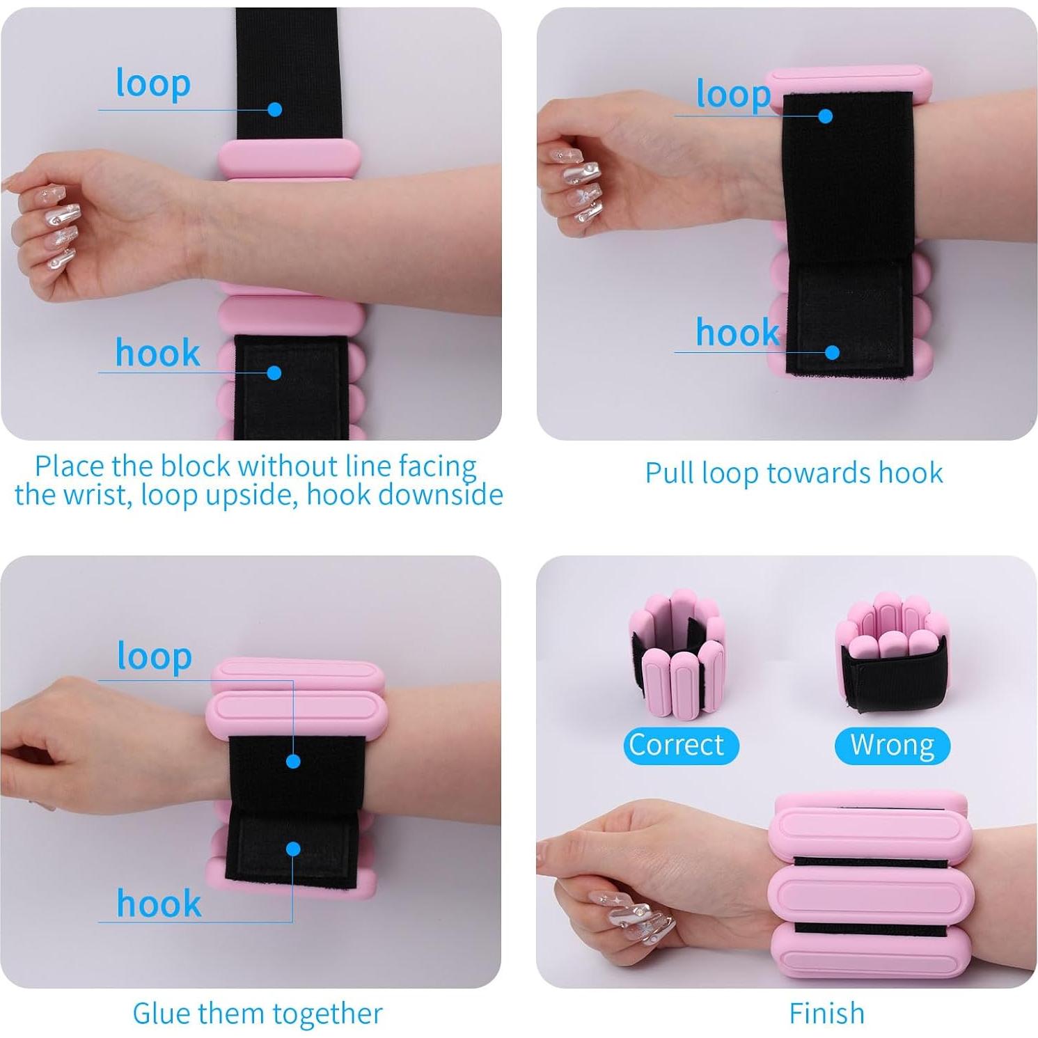 Pesas Ajustables AYSOW para Muñeca y Tobillo 0.45 kg Rosa