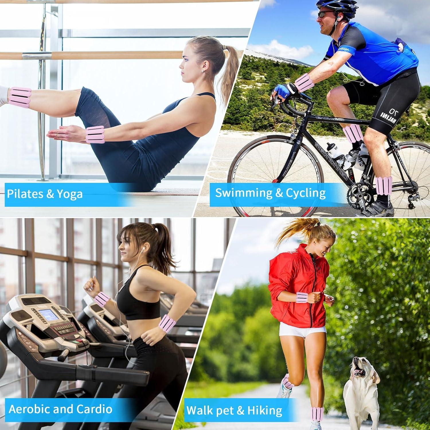 Pesas Ajustables AYSOW para Muñeca y Tobillo 0.45 kg Rosa