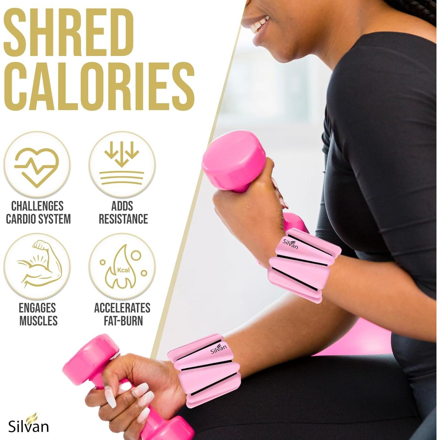 Conjunto de Pesas para Muñeca y Tobillo SILVAN 0.9 kg Rosa