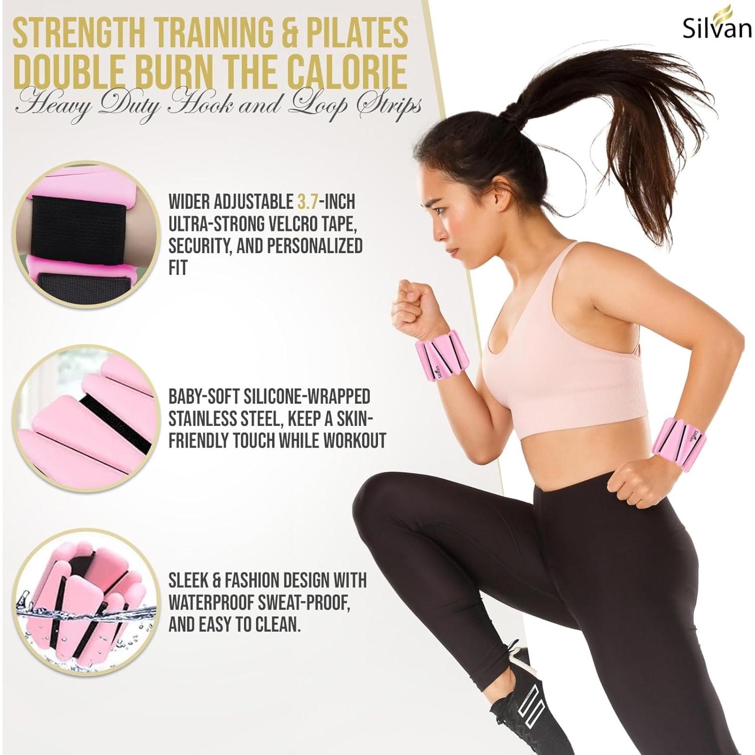 Conjunto de Pesas para Muñeca y Tobillo SILVAN 0.9 kg Rosa