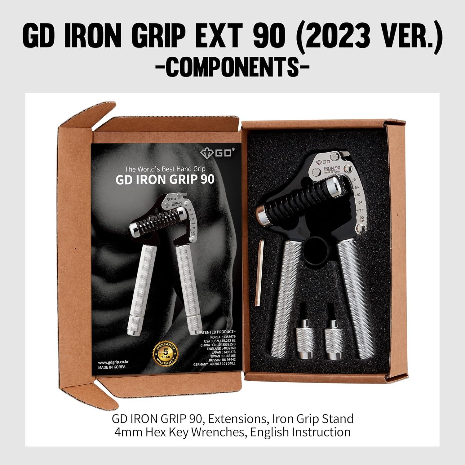 Entrenador de Fuerza de Agarre GD Iron Grip Ajustable 90kg