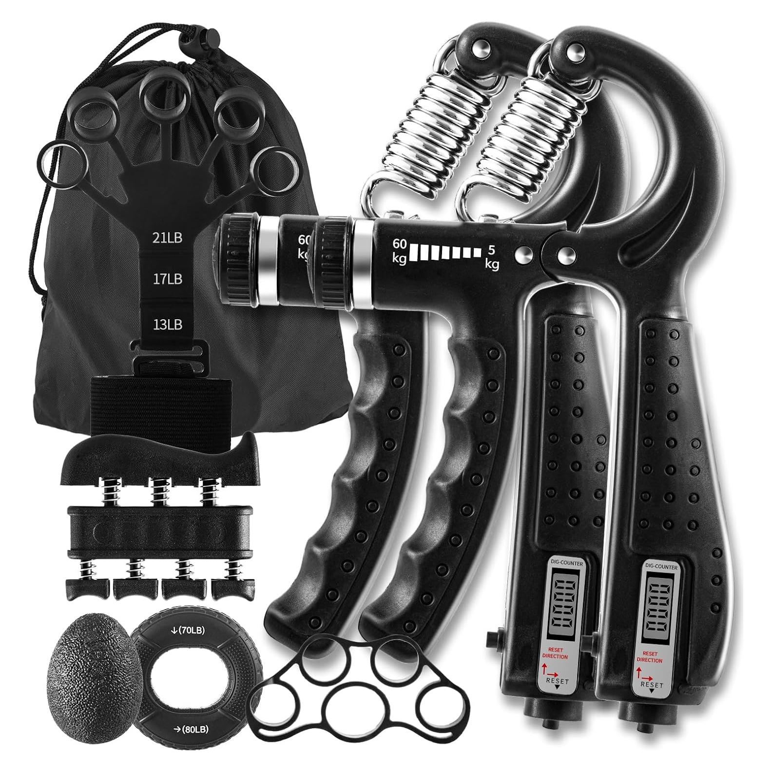 Kit de Entrenamiento de Fuerza de Agarre Newvenper 7 Piezas