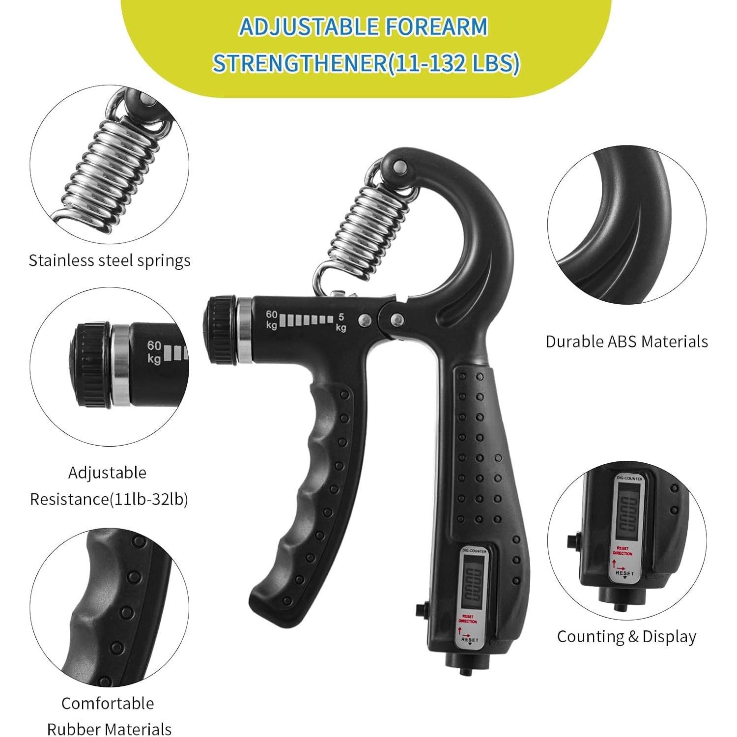 Kit de Entrenamiento de Fuerza de Agarre Newvenper 7 Piezas