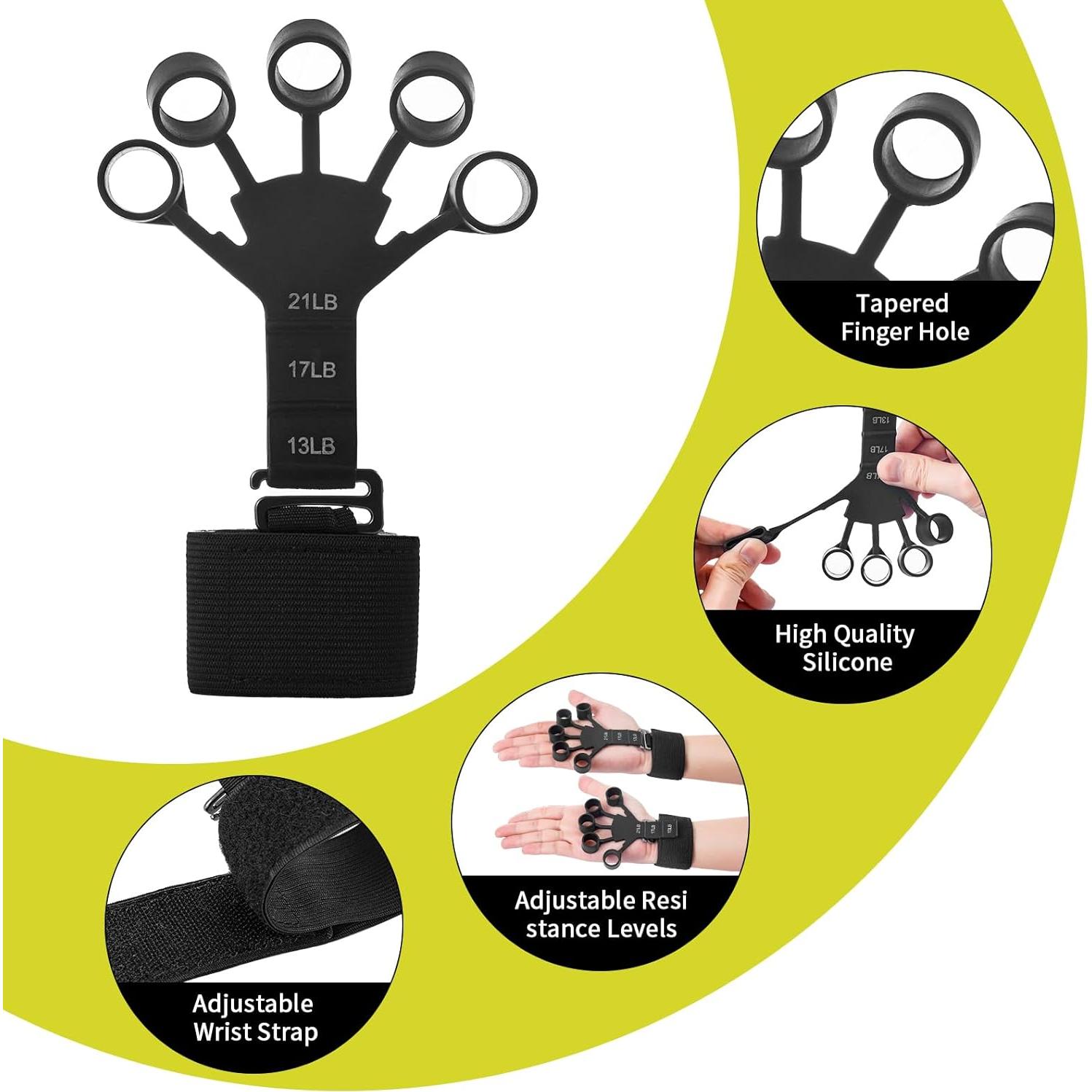Kit de Entrenamiento de Fuerza de Agarre Newvenper 7 Piezas