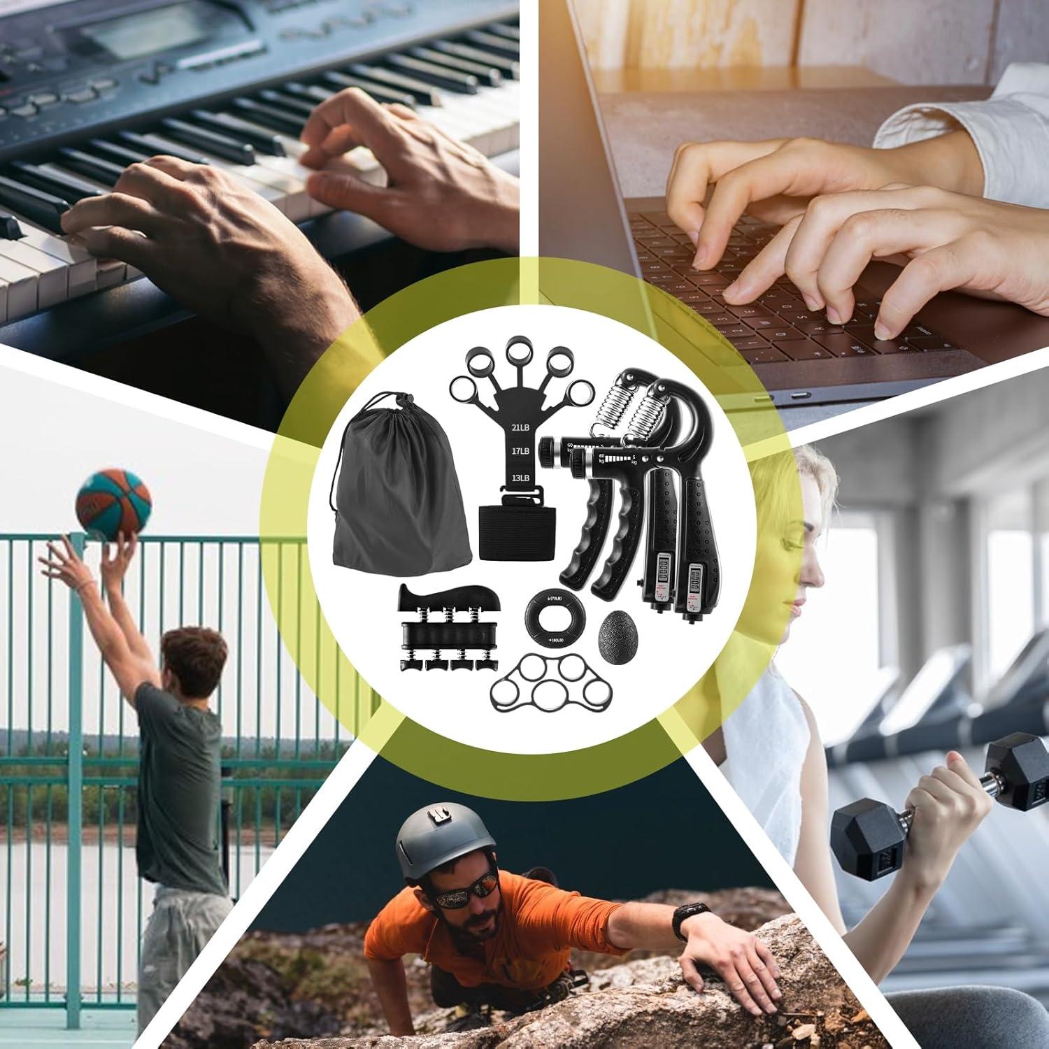 Kit de Entrenamiento de Fuerza de Agarre Newvenper 7 Piezas
