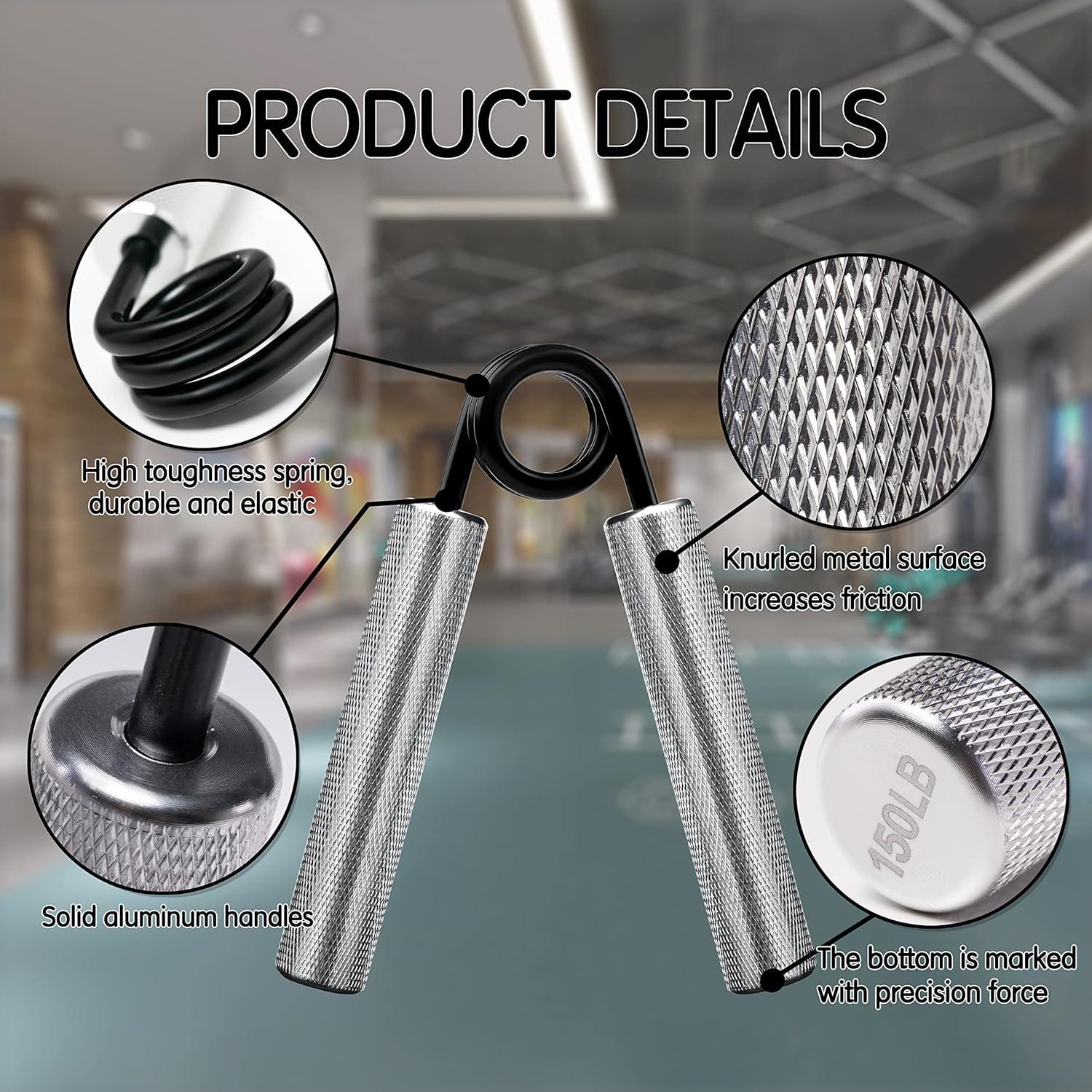 Entrenador de Fuerza de Agarre Xzyppci 6 Paquetes 22-136 kg