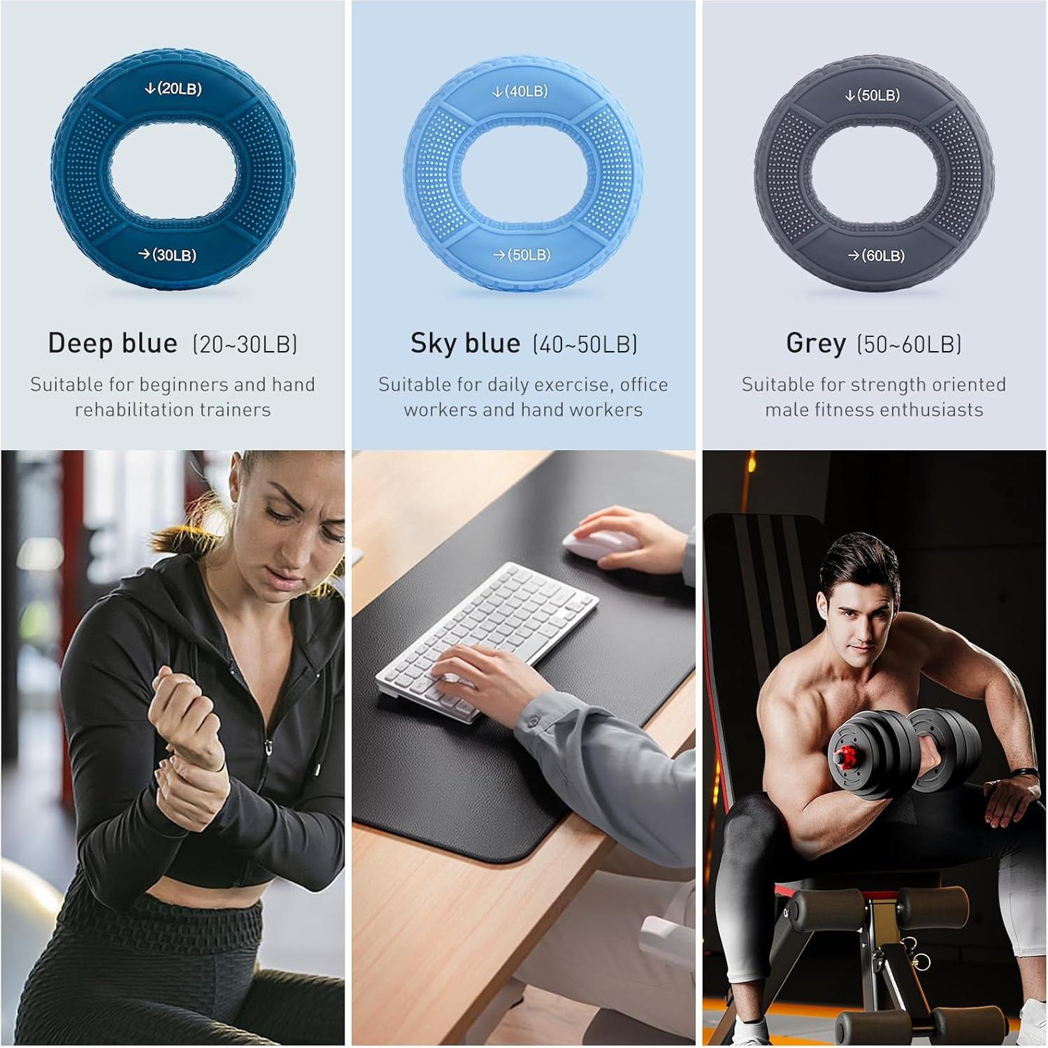 Entrenador de Agarre HSOOVZN - Anillo de Silicona 9-27 kg