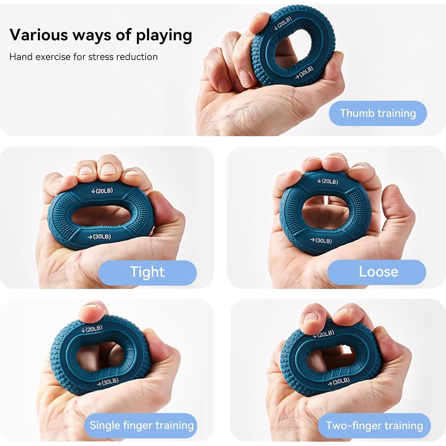 Entrenador de Agarre HSOOVZN - Anillo de Silicona 9-27 kg