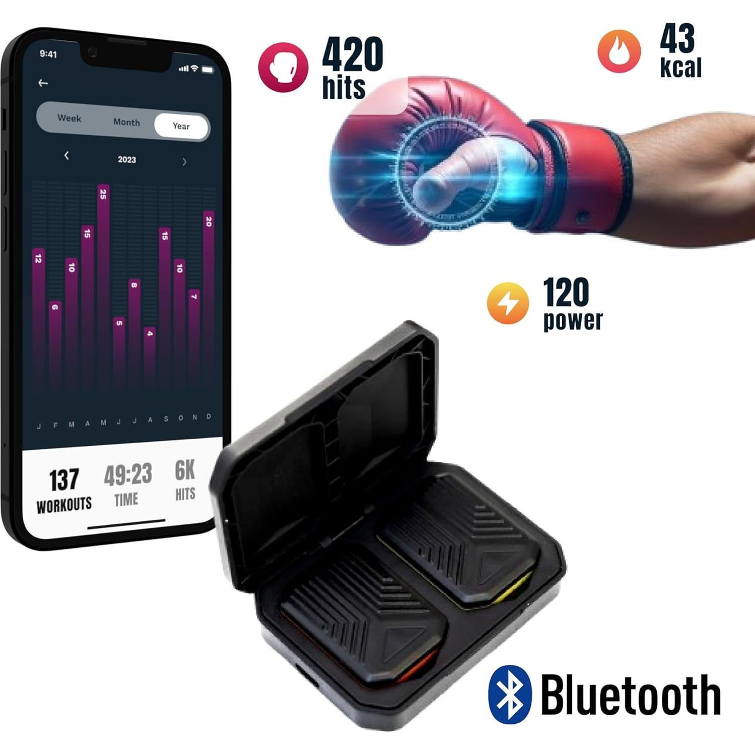 Sensor de Golpes Bluetooth PunchLab para Boxeo - Rastrear Progreso