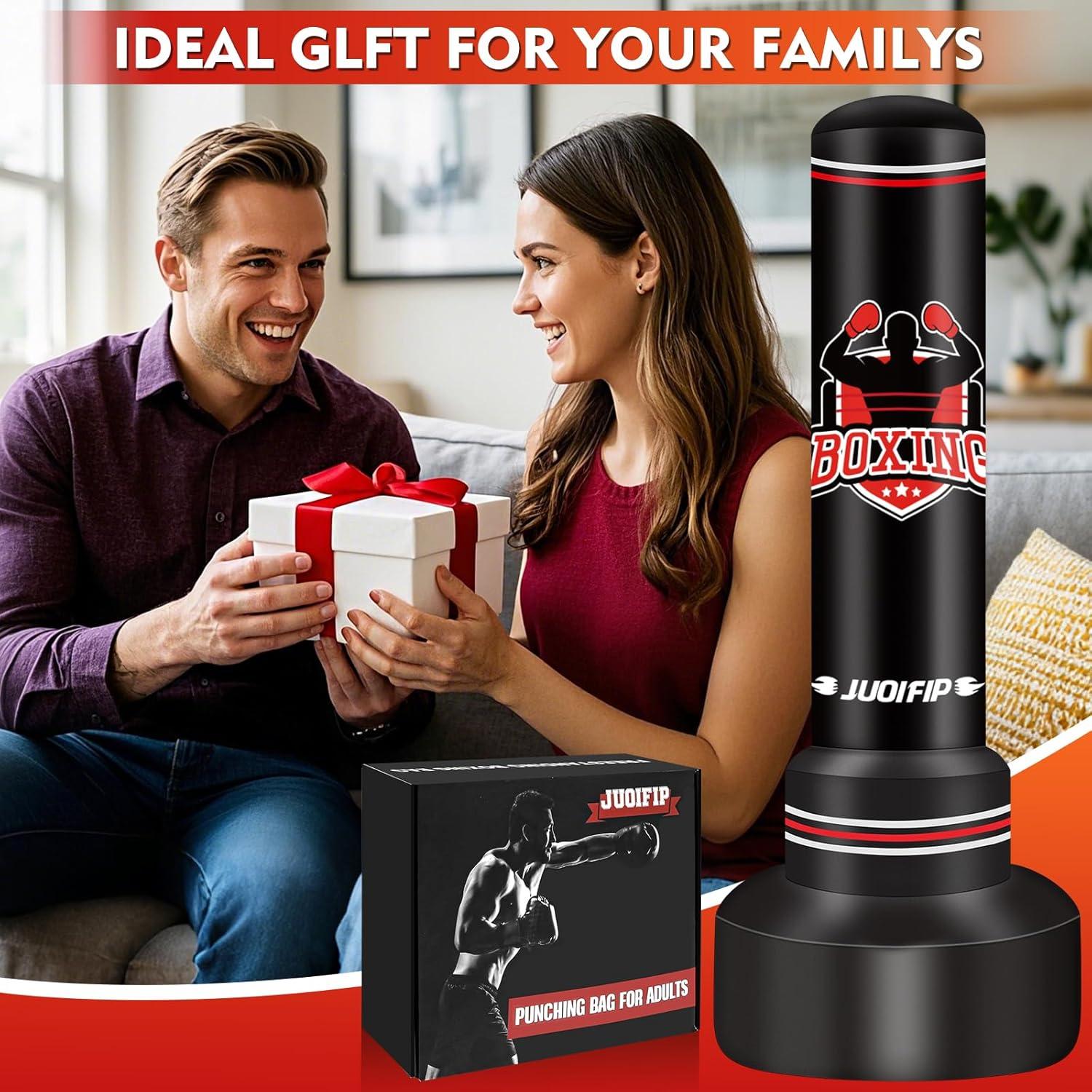Saco de Boxeo de Pie JUOIFIP 177.8 cm con Guantes y Bomba