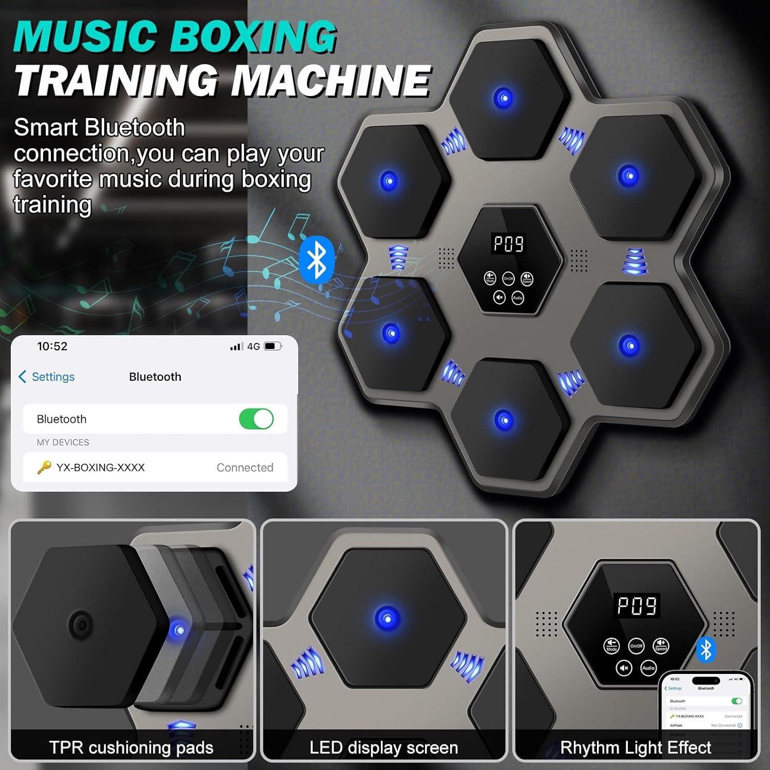 Máquina de Boxeo Musical Inteligente VZA BX-01 con Guantes